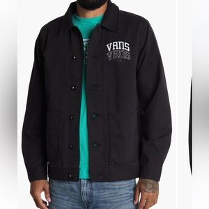 Vans varisty drill chore coat, denim jacket, black, size M